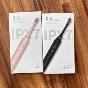 X-2 Sonic Electric Toothbrush - Black and Pink